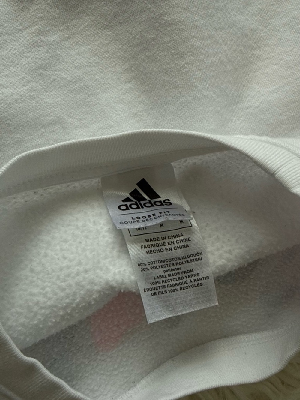 adidas White Pullover Sweatshirt with Neon Floral Print - Picture 5 of 11